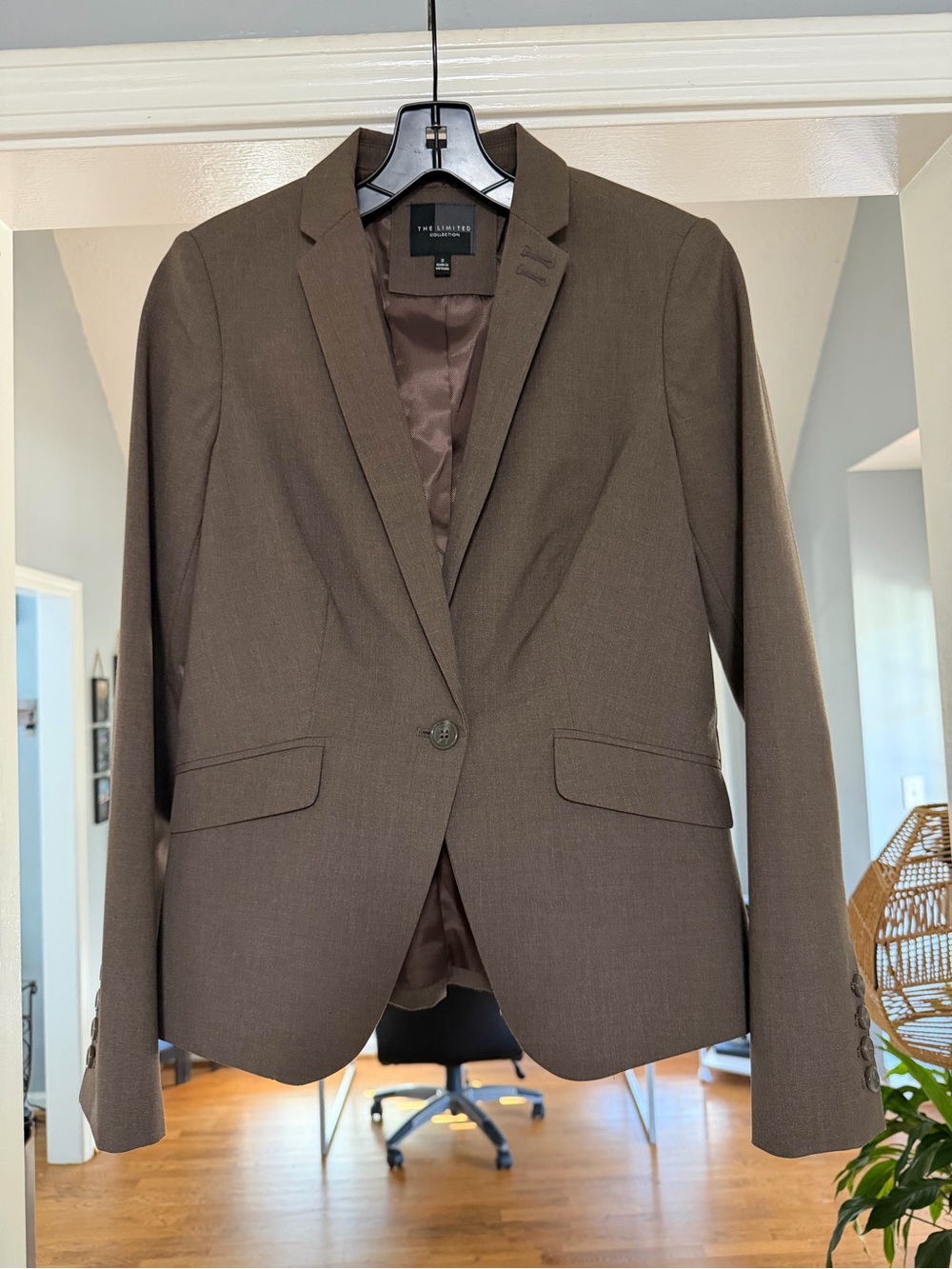 The Limited Brown Tailored One-Button Blazer